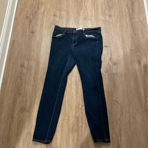Blue denim high waisted jeans